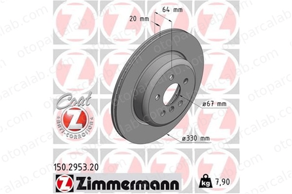 ZIMMERMANN 150.2953.20 Fren Disk Ayna Arka Sağ BMW 5 5 Touring 34216882246 34206883980