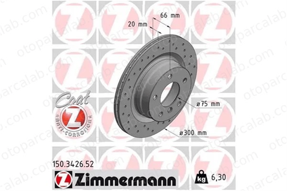 ZIMMERMANN 150.3426.52 Fren Disk Ayna Ön Sağ ve Sol BMW 3 1 34216764651 34216855007