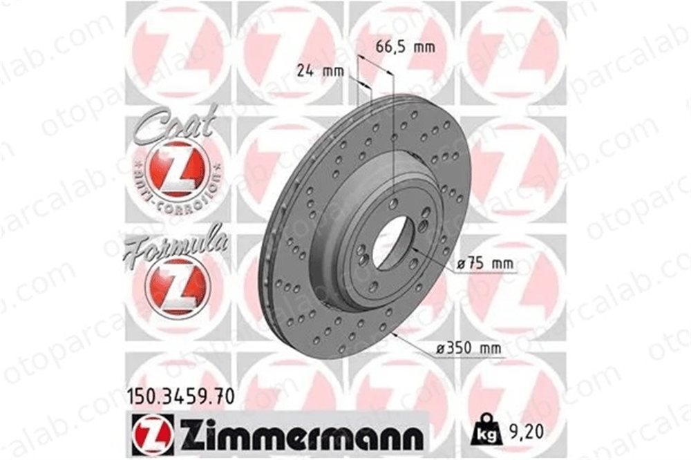ZIMMERMANN 150.3459.70 Fren Disk Ayna Arka Sol BMW 3 Coupe 1 Coupe 34212283387 34212283803