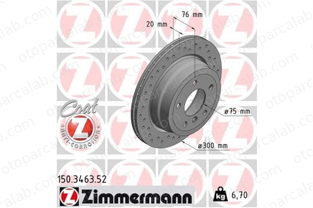 ZIMMERMANN 150.3463.52 Fren Disk Ayna Arka Sağ ve Sol BMW 1 Cabrio 1 Coupe 34216778049 34216855236