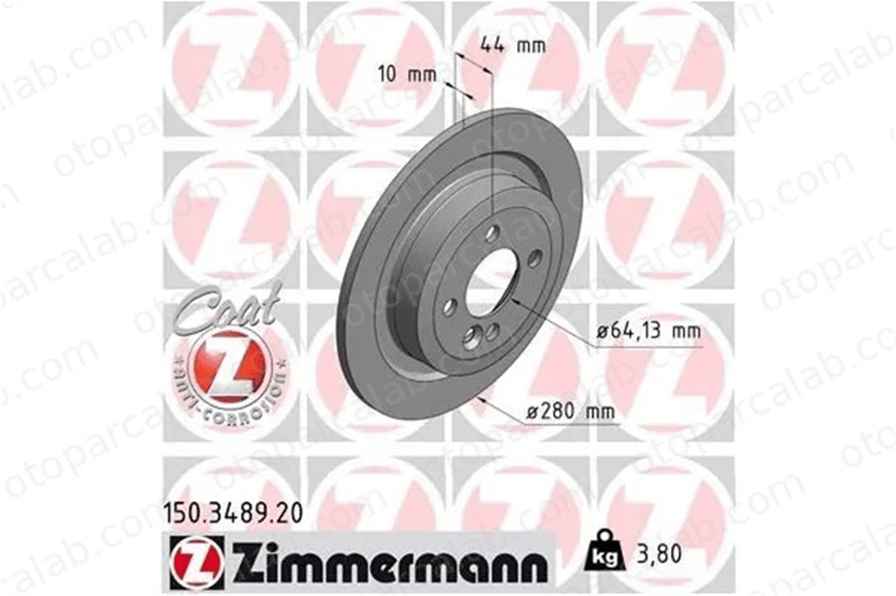 ZIMMERMANN 150.3489.20 Fren Disk Ayna Arka Sağ ve Sol MINI MINI MINI Cabrio 34216784389