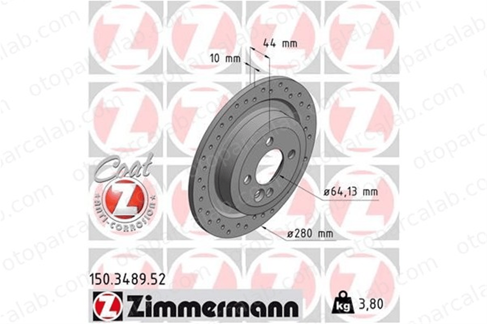 ZIMMERMANN 150.3489.52 Fren Disk Ayna Arka Sağ ve Sol MINI MINI MINI Cabrio 34216784389