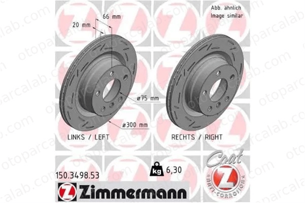 ZIMMERMANN 150.3498.53 Fren Disk Ayna Ön Sağ ve Sol BMW 1 3 34216792227