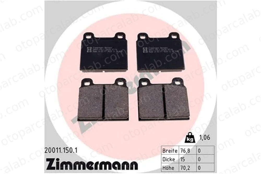 ZIMMERMANN 20011.150.1 Fren Disk Balata Ön PORSCHE 911 MERCEDES-BENZ HECKFLOSSE 200111501 60713601