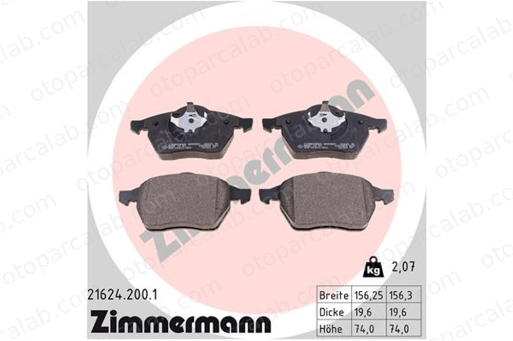 ZIMMERMANN 21624.200.1 Fren Disk Balata Ön VW PASSAT B5 PASSAT B5 Variant 3A0698151 3A0698151A
