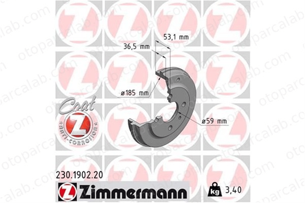 ZIMMERMANN 230.1902.20 Kampana Arka Sağ veya Sol FIAT UNO PANDA 7777842 4379680