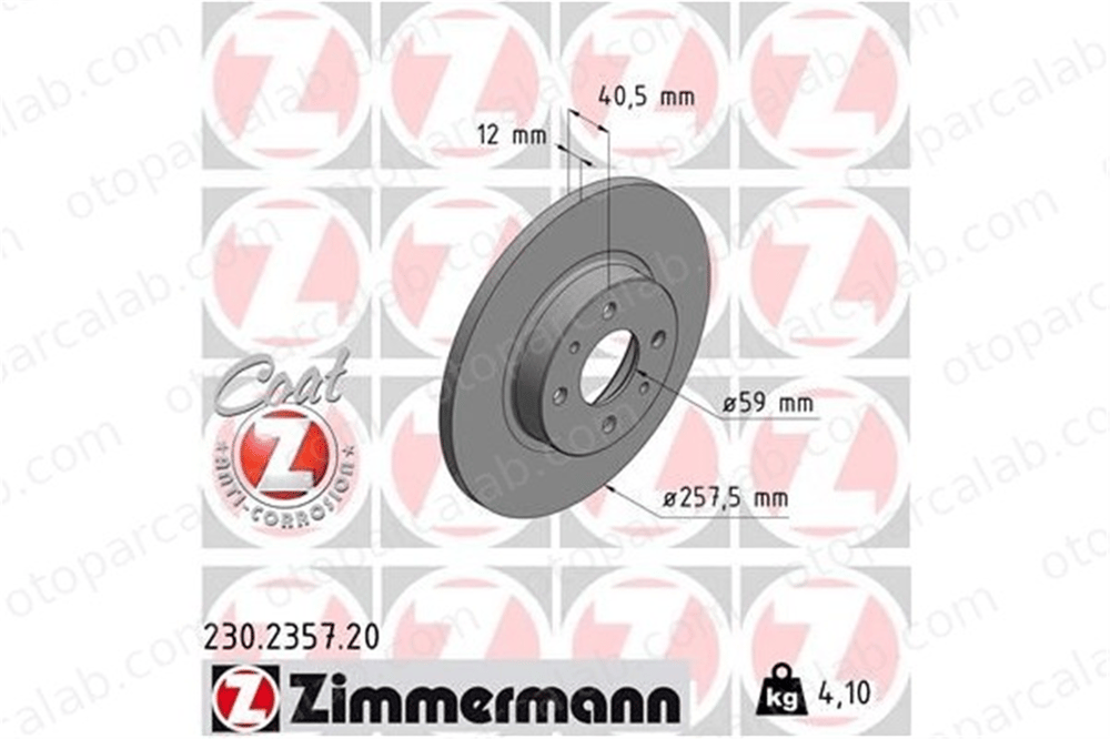ZIMMERMANN 230.2357.20 Fren Disk Ayna Ön Sağ ve Sol FIAT TIPO TEMPRA 46820655 71738373