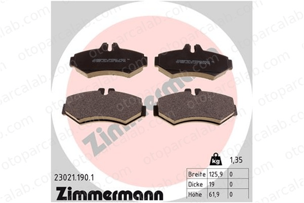 ZIMMERMANN 23021.190.1 Fren Disk Balata Arka MERCEDES-BENZ G-SERISI PUCH G-MODELL 230211901 4209720