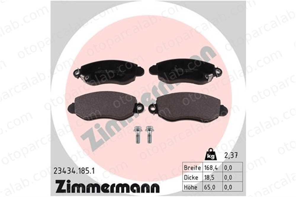 ZIMMERMANN 23434.185.1 Fren Disk Balata Ön FORD TRANSIT Panelvan/Van TRANSIT Minibüs/Otobüs 1135167 1318139