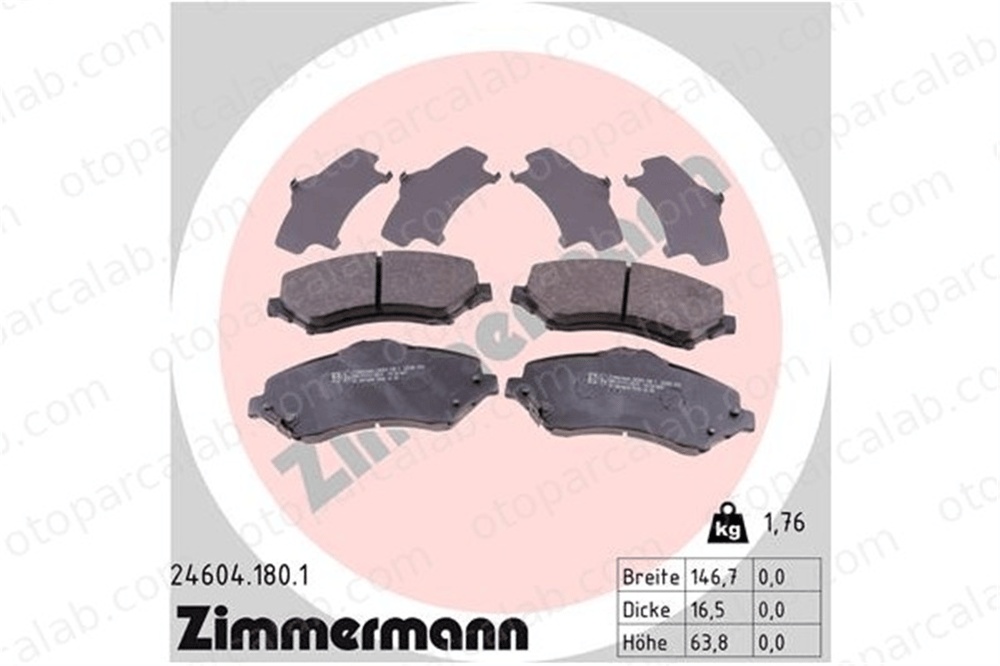 ZIMMERMANN 24604.180.1 Fren Disk Balata Ön DODGE JOURNEY NITRO 71771813 68003701AA