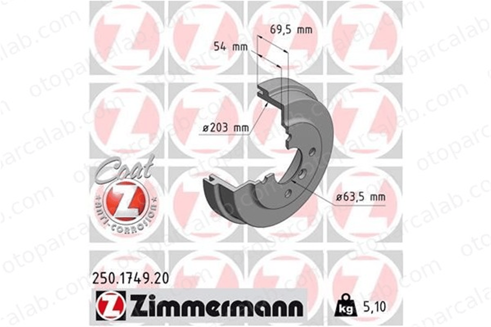 ZIMMERMANN 250.1749.20 Fren Disk Ayna Ön Sağ ve Sol FORD FIESTA VII FIESTA VII Van 2094258 H1BC1126AA