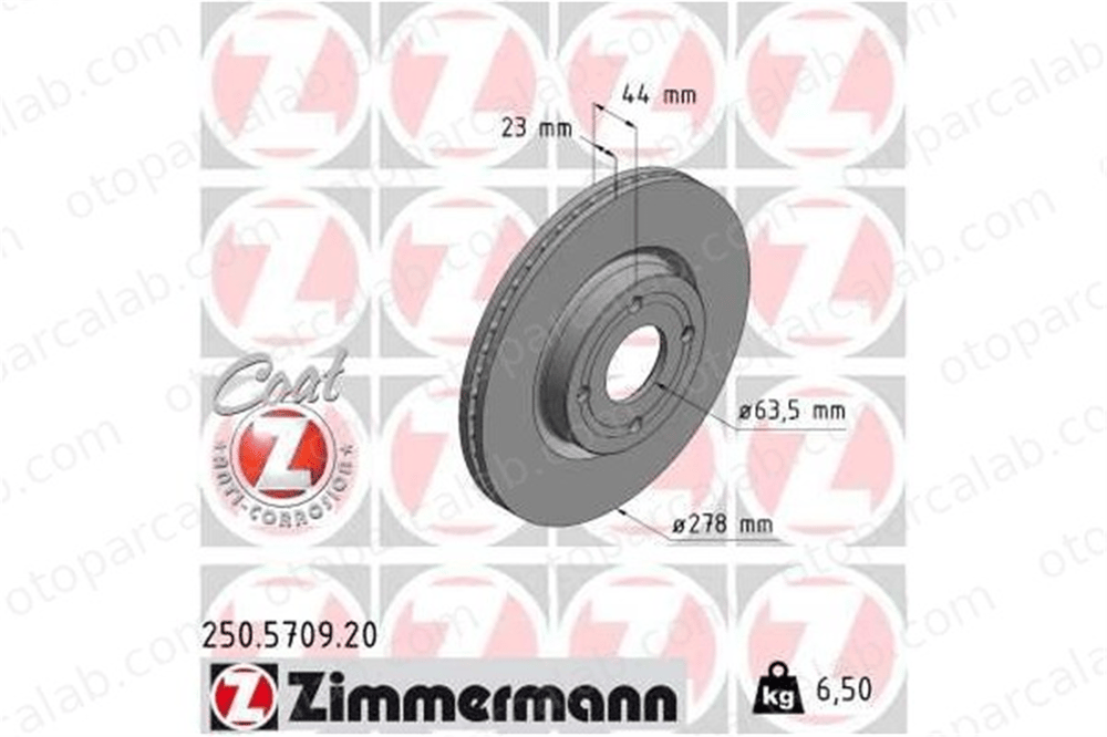 ZIMMERMANN 250.5709.20 Fren Disk Ayna Ön Sağ ve Sol FORD FIESTA VII 2272661 K1BC1125AB