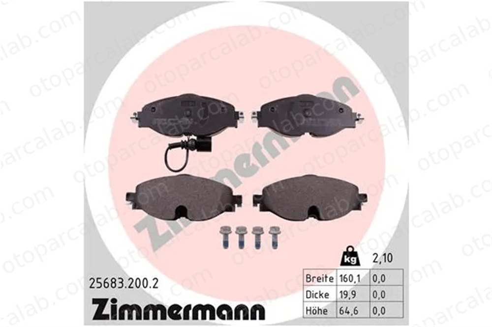 ZIMMERMANN 25683.200.2 Fren Disk Balata Ön SEAT LEON VW GOLF VII 8V0698151 2K5698151