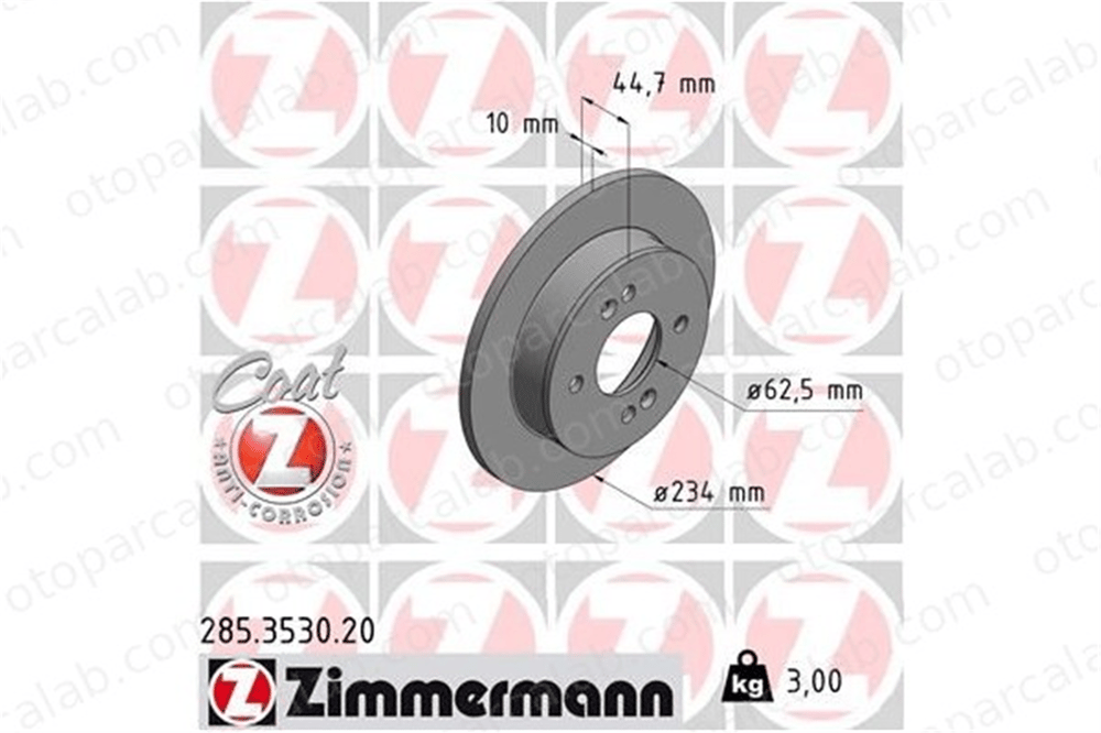 ZIMMERMANN 285.3530.20 Fren Disk Ayna Arka Sağ ve Sol HYUNDAI i10 II i10 III 58411B4300 58411B9000