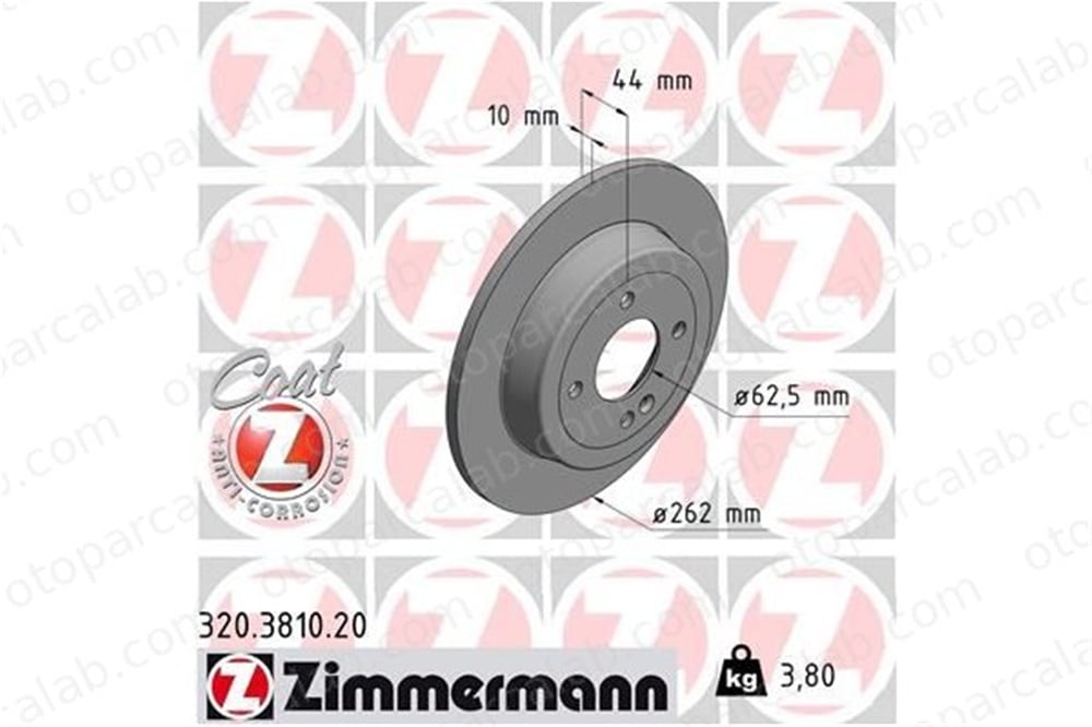 ZIMMERMANN 320.3810.20 Fren Disk Ayna Arka Sağ ve Sol HYUNDAI i20 II ACCENT IV Sedan 584110U300 58411C8000