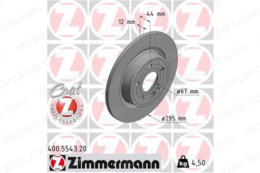 ZIMMERMANN 400.5543.20 Fren Disk Ayna Arka Sağ ve Sol MERCEDES-BENZ CLA A-SERISI A2474230212 2474230212