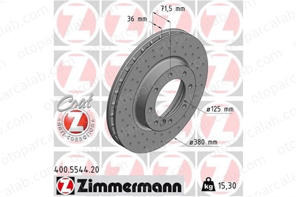ZIMMERMANN 400.5544.20 Fren Disk Ayna Ön Sağ ve Sol MERCEDES-BENZ G-SERISI 4634211500 A4634211500