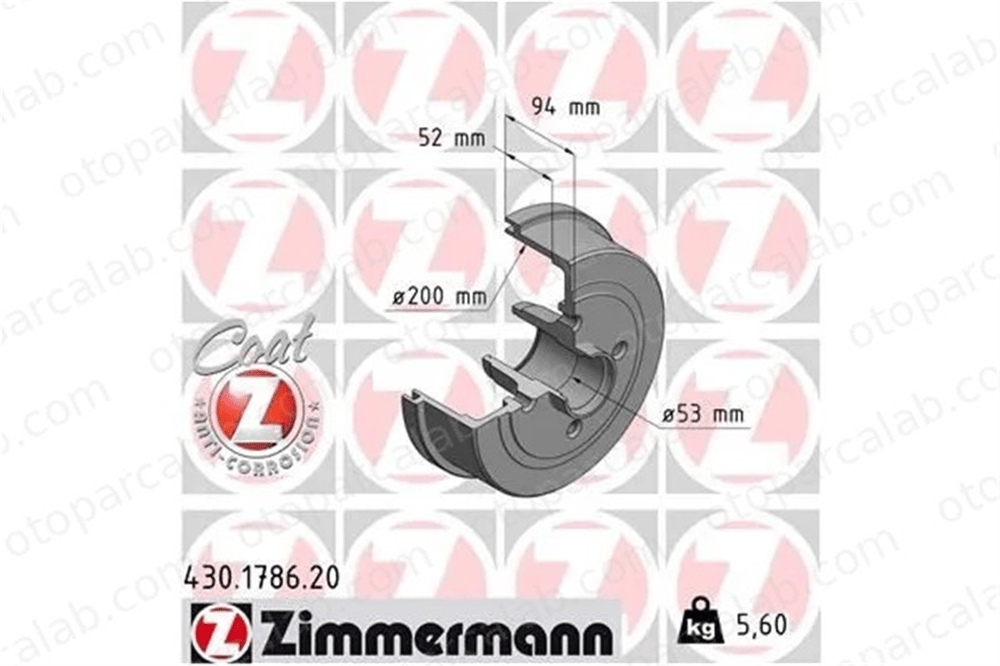 ZIMMERMANN 430.1786.20 Kampana Arka Sağ veya Sol OPEL CORSA C Kasa/eğik arka CORSA C 9196290 418001