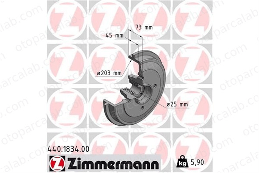 ZIMMERMANN 440.1834.00 Kampana Arka Sağ veya Sol CITROËN DS3 PEUGEOT 208 I 424746 424749