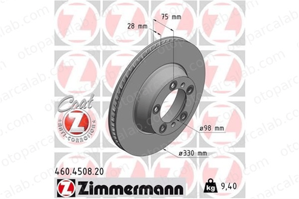 ZIMMERMANN 460.4508.20 Fren Disk Ayna Arka Sağ ve Sol PORSCHE PANAMERA PANAMERA Sport Turismo 971615601F