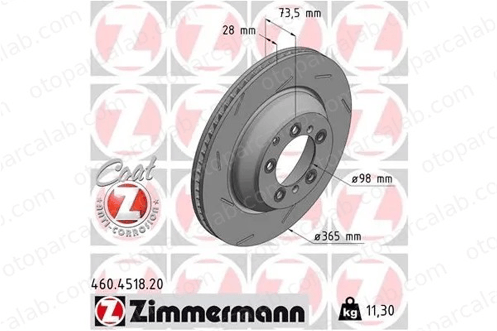 ZIMMERMANN 460.4518.20 Fren Disk Ayna Ön Sağ ve Sol PORSCHE PANAMERA PANAMERA Sport Turismo 971615601J