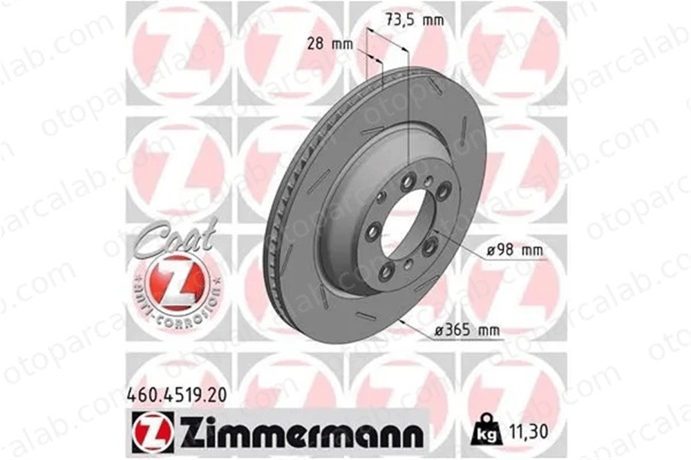 ZIMMERMANN 460.4519.20 Fren Disk Ayna Ön Sağ ve Sol PORSCHE PANAMERA PANAMERA Sport Turismo 971615602J