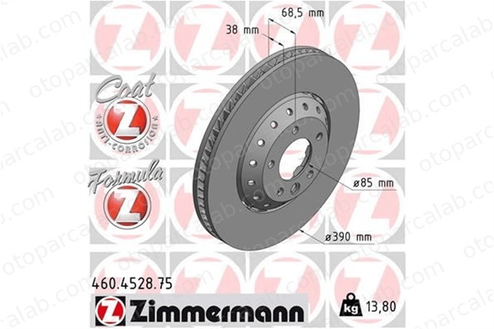 ZIMMERMANN 460.4528.75 Fren Disk Ayna Ön Sağ ve Sol PORSCHE CAYENNE 95835140350