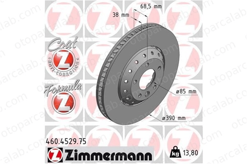ZIMMERMANN 460.4529.75 Fren Disk Ayna Ön Sağ ve Sol PORSCHE CAYENNE 95835140450