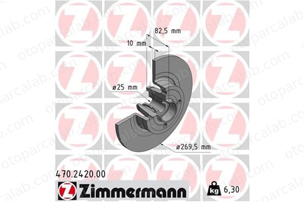 ZIMMERMANN 470.2420.00 Fren Disk Ayna Arka Sağ ve Sol RENAULT MEGANE II Station wagon SCÉNIC II 7701207898 432004943R