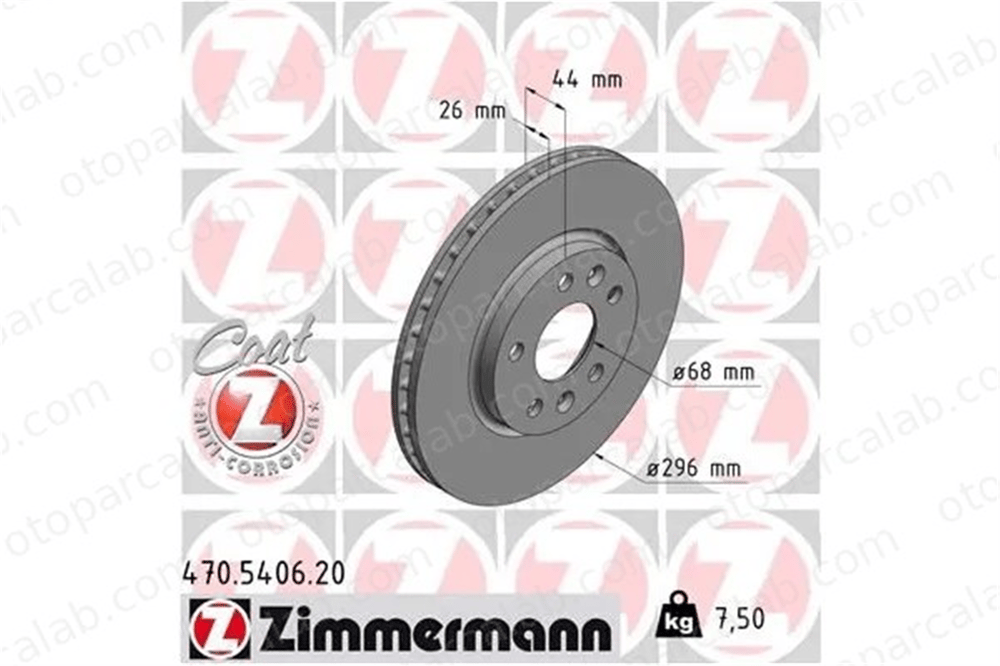 ZIMMERMANN 470.5406.20 Fren Disk Ayna Ön Sağ ve Sol RENAULT MEGANE IV Grandtour MEGANE IV Hatchback 402062000R 4204211800