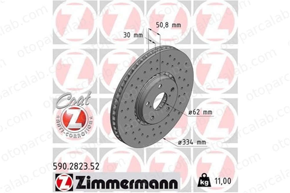 ZIMMERMANN 590.2823.52 Fren Disk Ayna Ön Sağ ve Sol LEXUS GS IS III 4351222260 4351222261