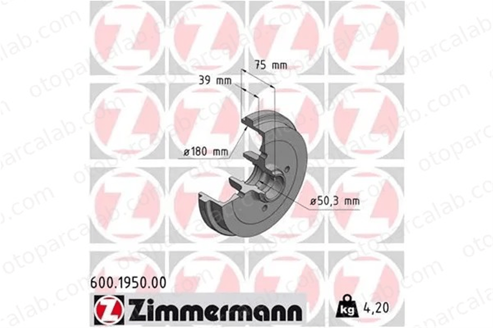 ZIMMERMANN 600.1950.00 Kampana Arka Sağ veya Sol VW SCIROCCO SEAT CORDOBA 191501615B 171501615