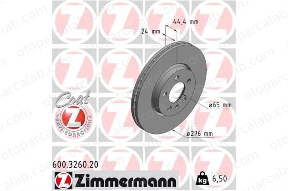 ZIMMERMANN 600.3260.20 Fren Disk Ayna Ön Sağ ve Sol SEAT IBIZA V VW POLO VI 2Q0615301H