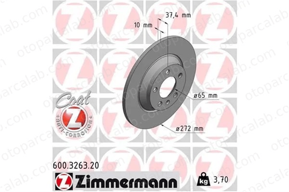 ZIMMERMANN 600.3263.20 Fren Disk Ayna Arka Sağ ve Sol VW POLO VI AUDI A1 City Carver 2Q0615601G