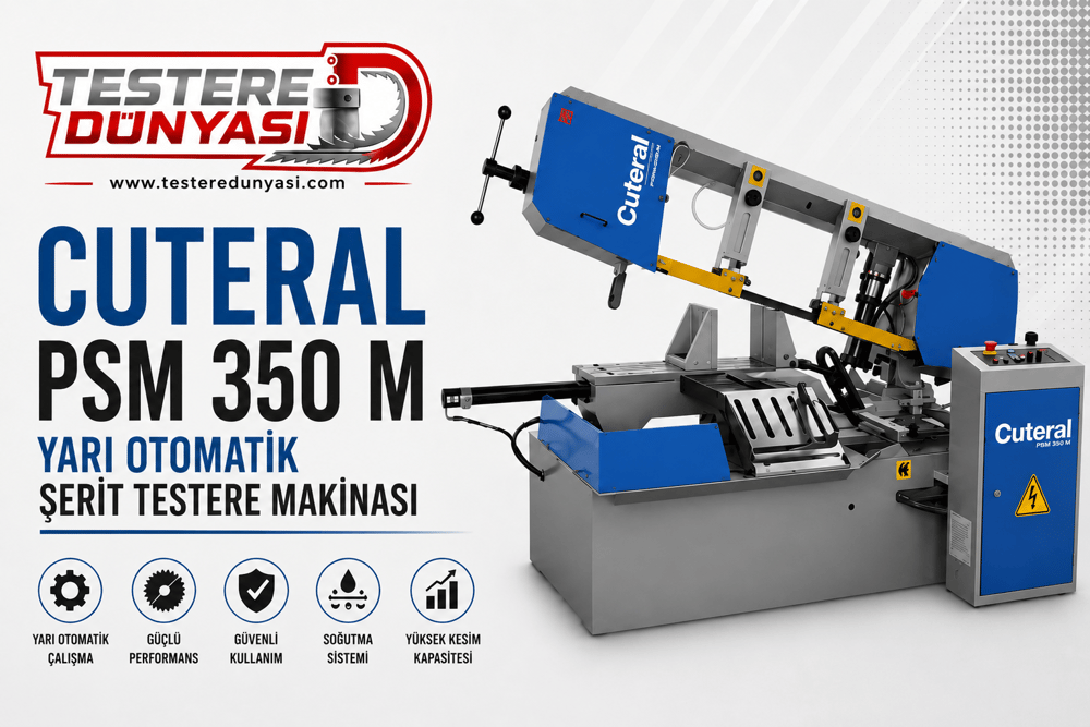CUTERAL PSM 350 M YARI OTOMATİK AÇILI ŞERİT TESTERE