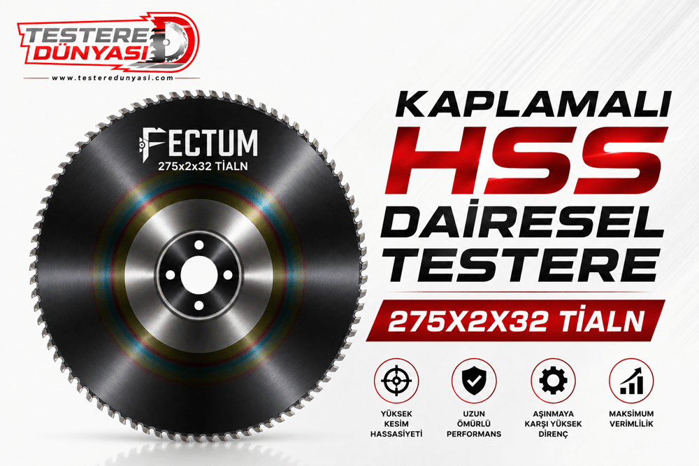 FECTUM KAPLAMALI HSS DAİRE TESTERE 275x2x32 TİALN