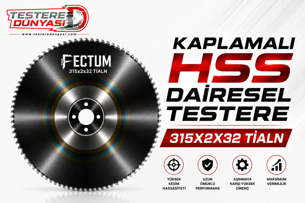 FECTUM KAPLAMALI HSS DAİRE TESTERE 315x2x32 TİALN