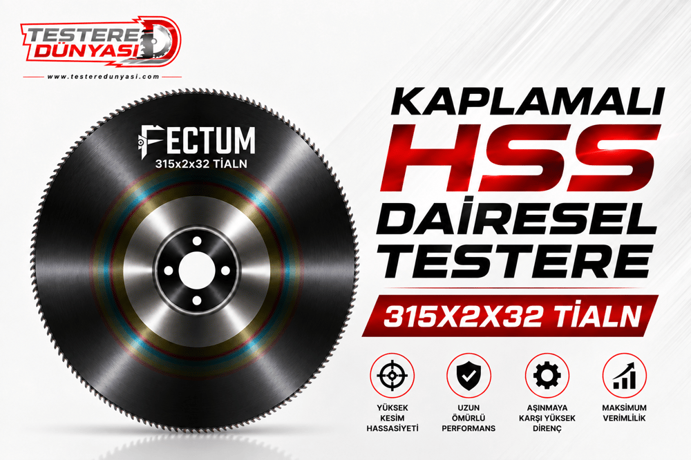 FECTUM KAPLAMALI HSS DAİRE TESTERE 315x2x32 TİALN
