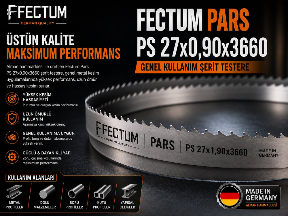 FECTUM PARS PS 27x0,90x3660 Genel Kullanım Şerit Testere