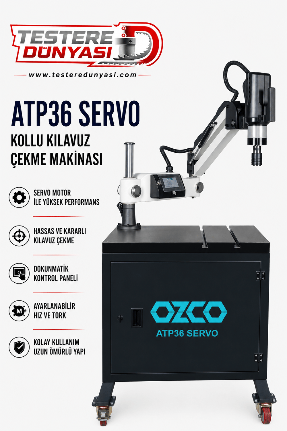 OZCO ATP36 SERVO KOLLU KILAVUZ ÇEKME MAKİNASI