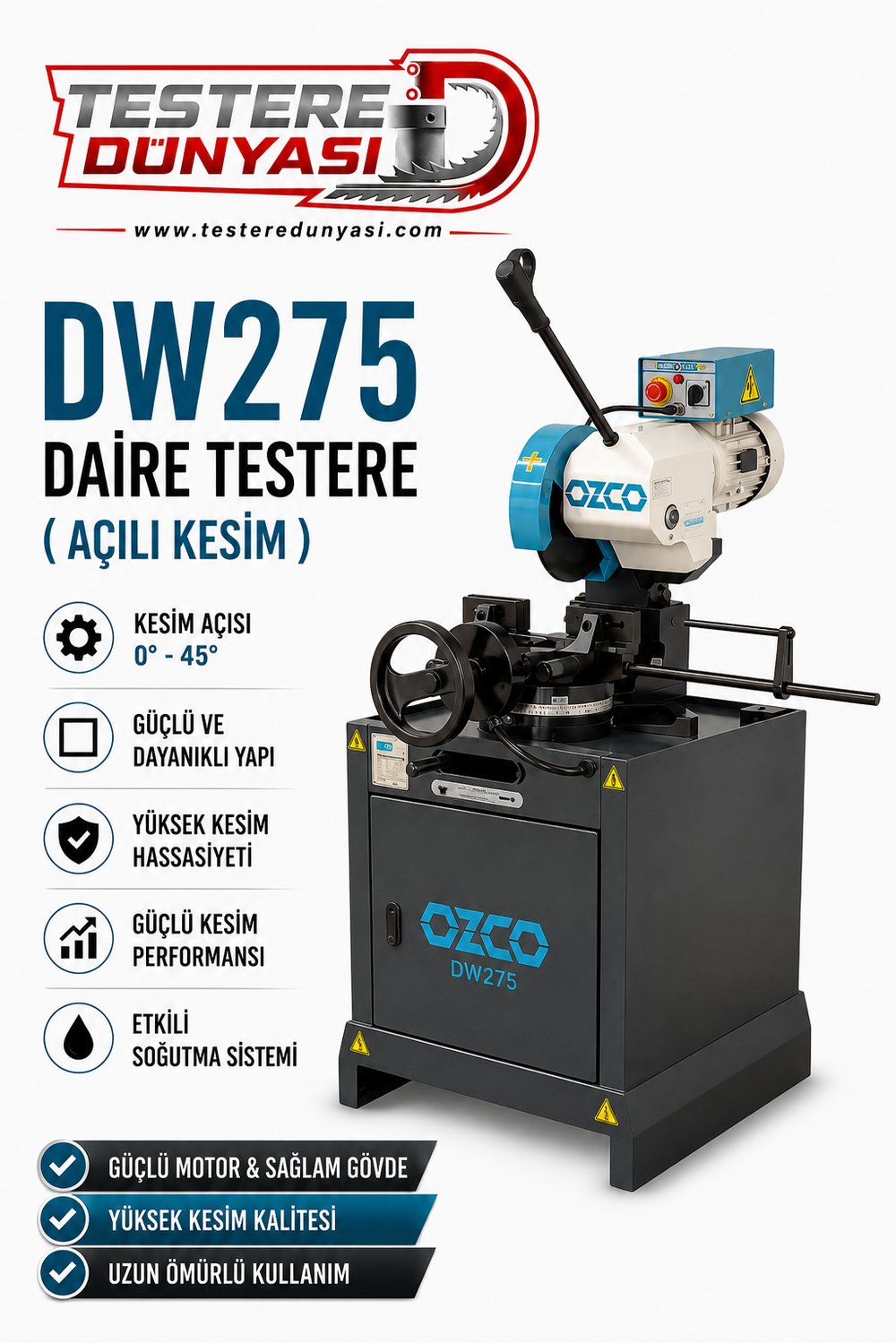 OZCO DW275 DAİRE TESTERE ( AÇILI KESİM )