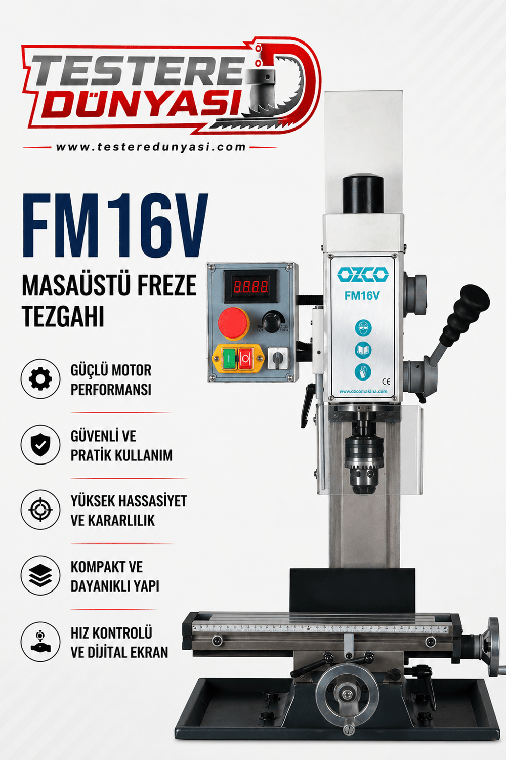 OZCO FM16V MASAÜSTÜ FREZE TEZGAHI