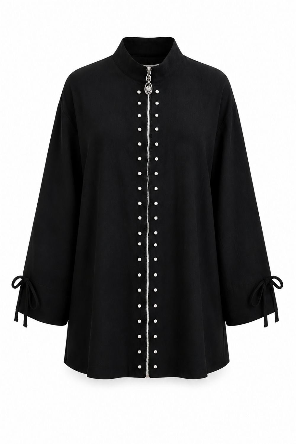 İnci Detaylı Tencel Pantolonlu Takım - Siyah
