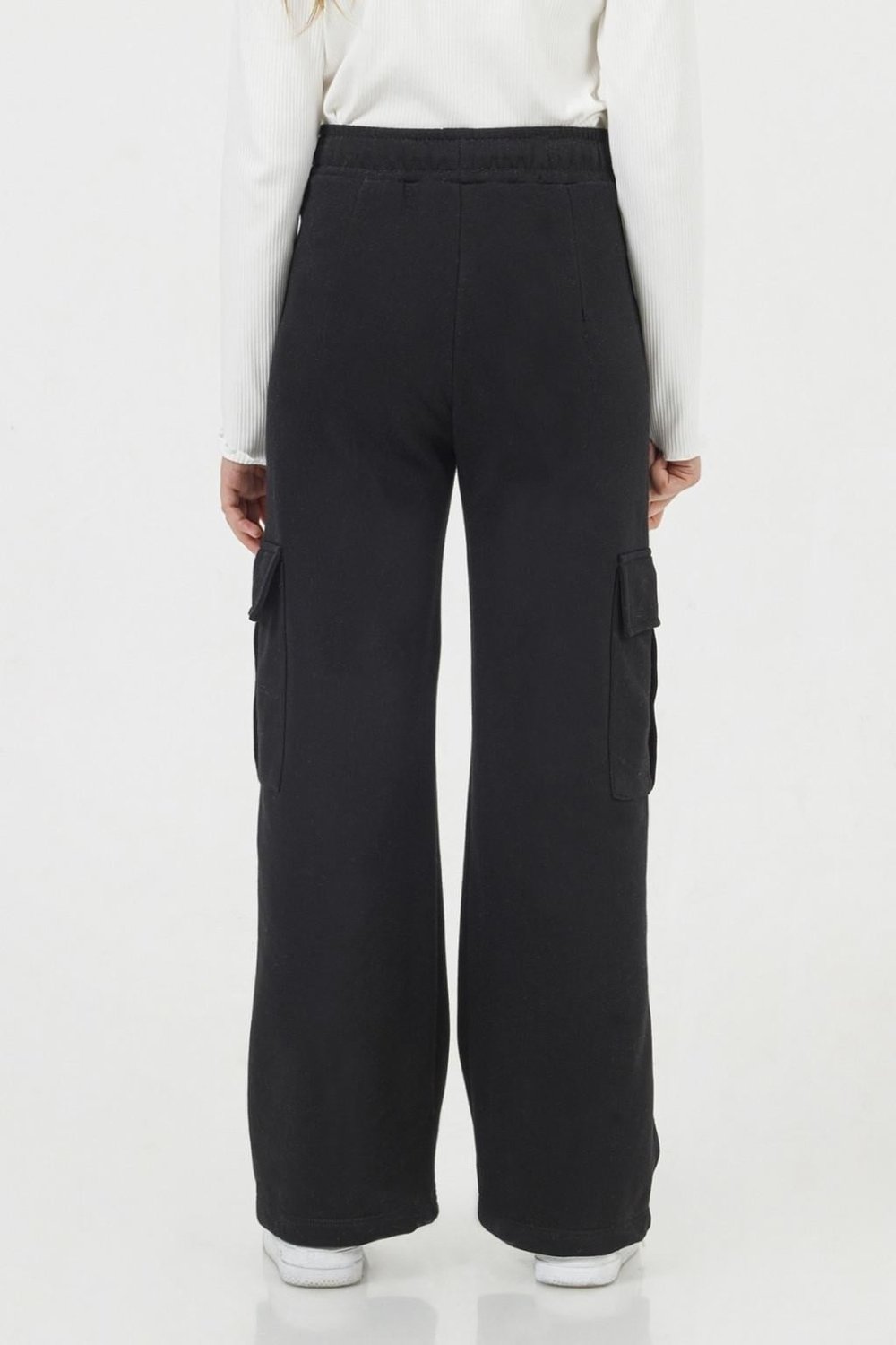Kız Çocuk Gabardin Kargo Pantolon – Siyah (9-14 Yaş)
