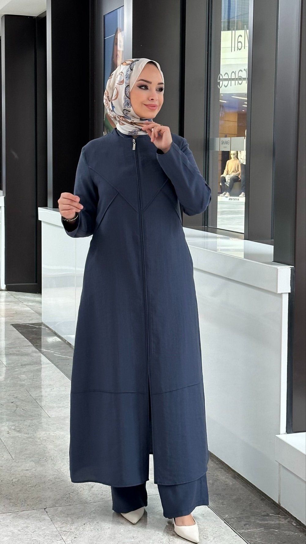 Tencel Kumaş Tesettür Kap İndigo