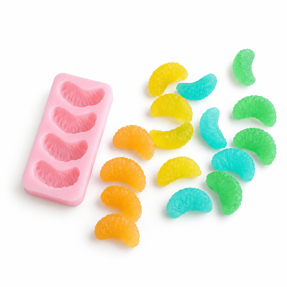 1202 - Silikon Kalıp Mum Kalıbı - 4lü Mandalina Dilimleri