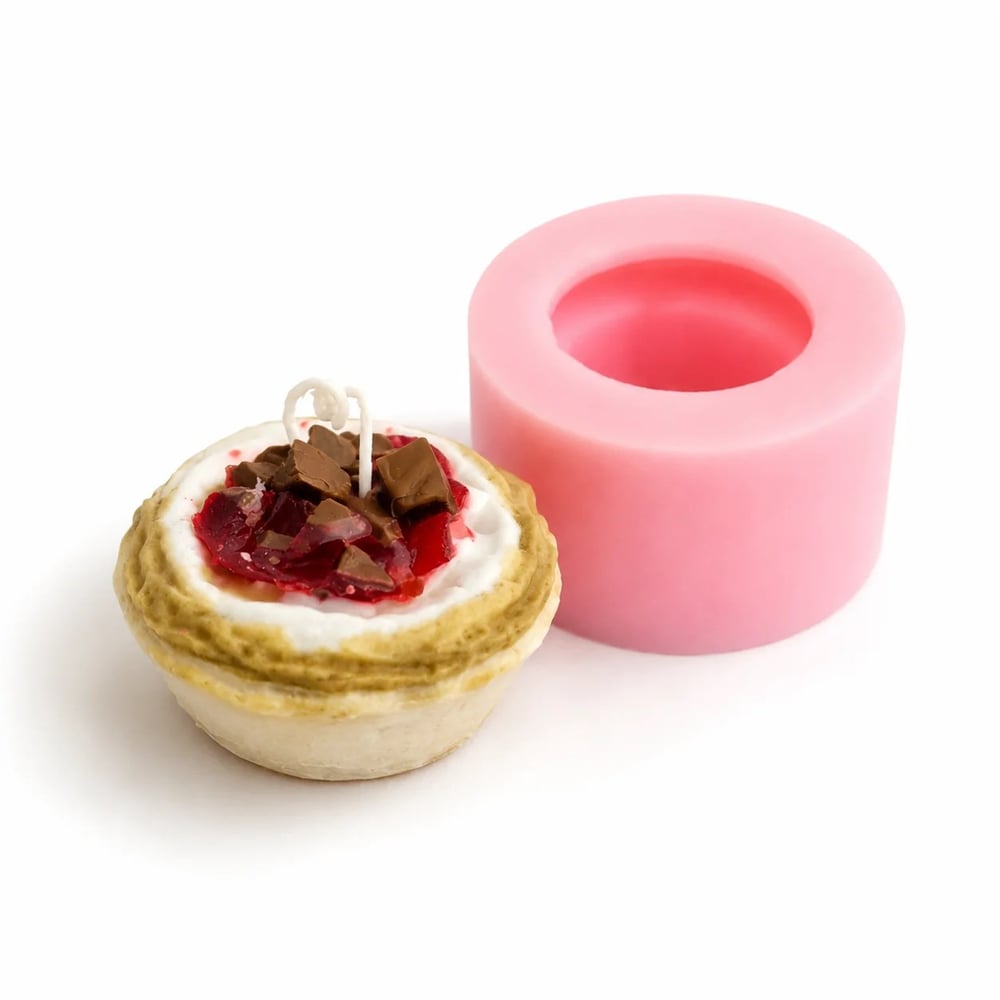 1328 - Silikon Kalıp Mum Kalıbı - Çikolatalı Cupcake