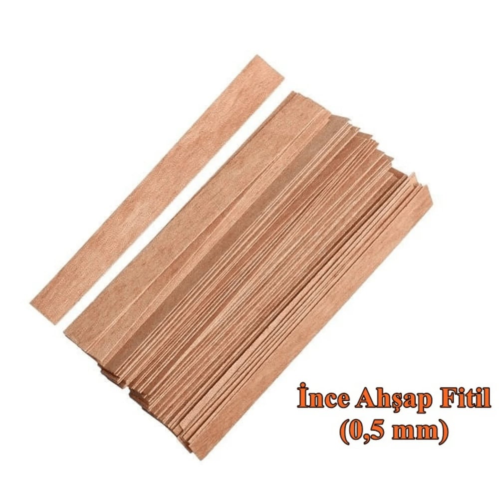 Ahşap Fitil 25 Adet (150x15x0,5 mm) (İNCE)