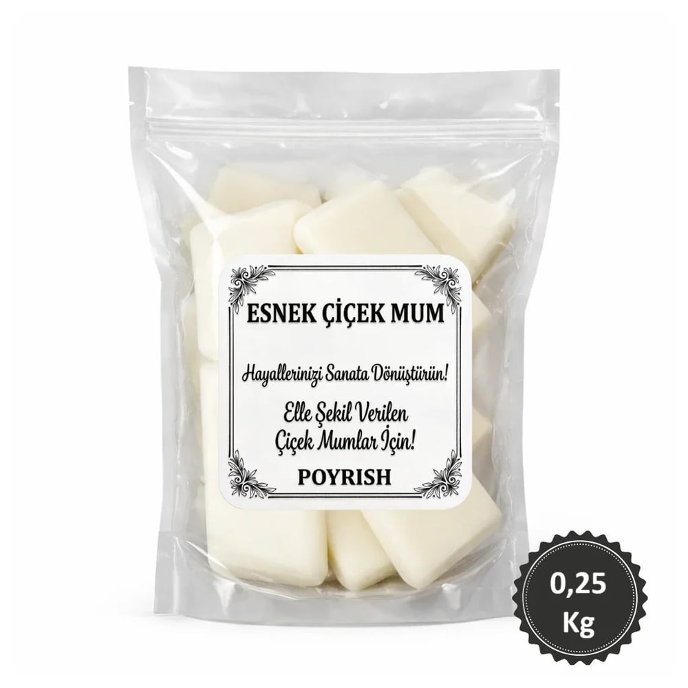 Çiçek Mum Hammaddesi 250 Gr. | Esnek Elle Şekillendirilebilen Mum