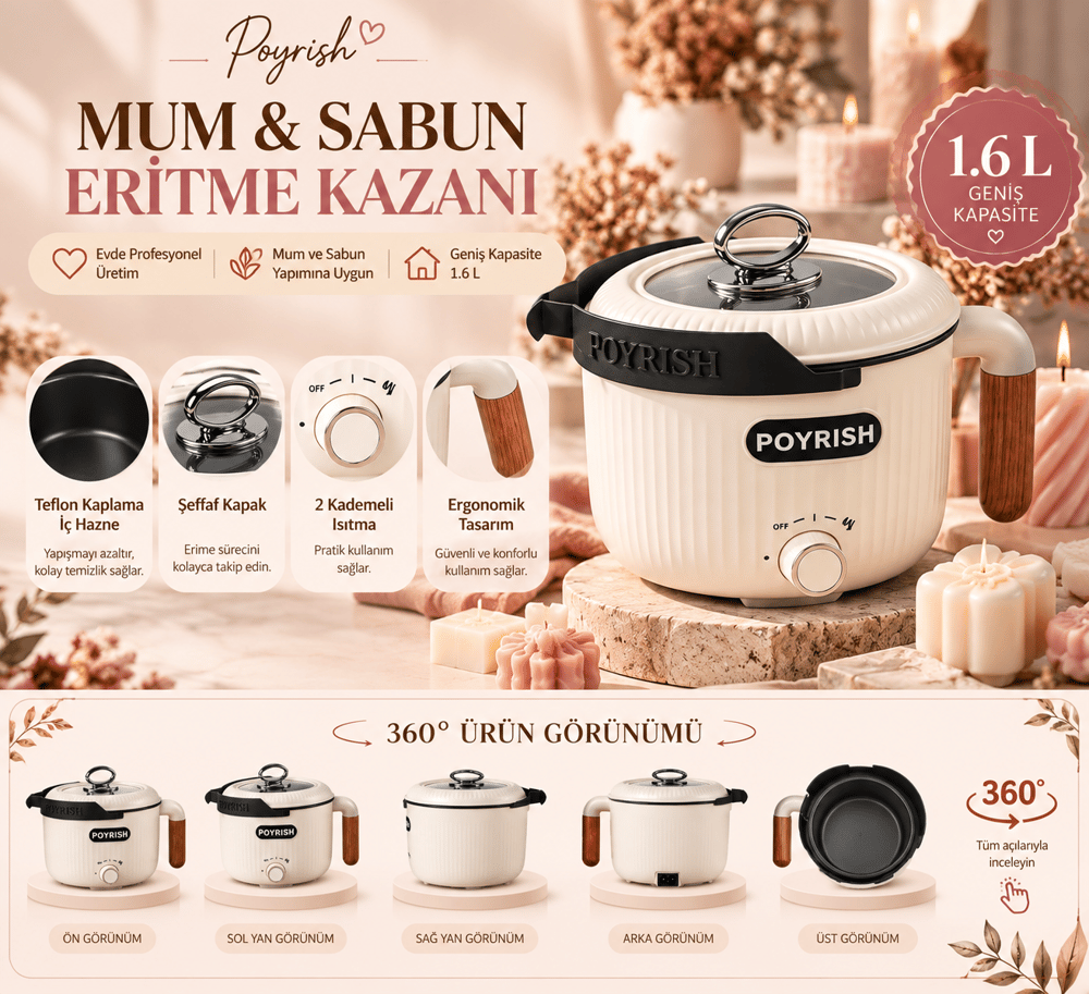 Mum Eritme Kazanı 1,6 Lt.
